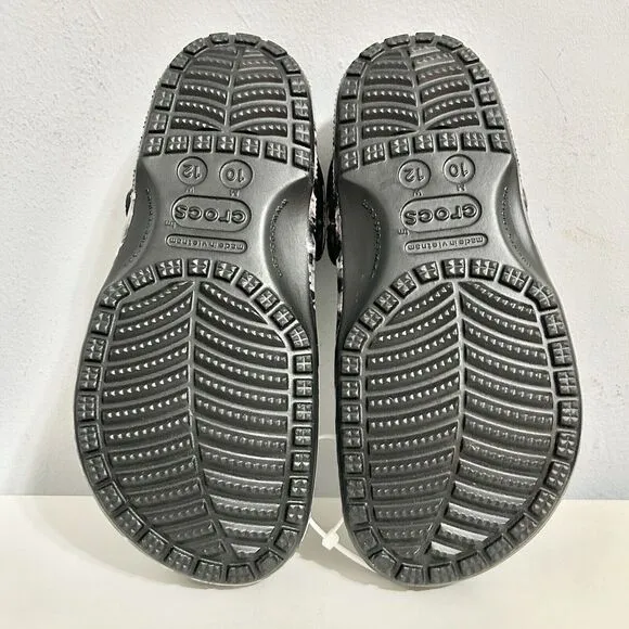 Crocs Classic Bleached Dye Men’s Size 10 Black White Comfort Lifestyle Clogs