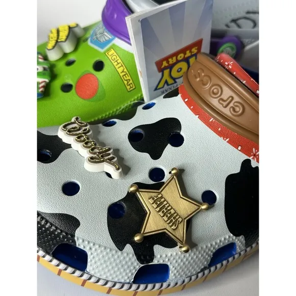 CROCS CLASSIC CLOG M11 W13 TOY STORY BUZZ LIGHTYEAR WOODY DISNEY PIXAR LIGHTNING