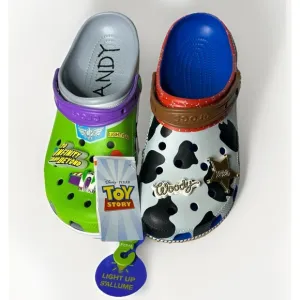 CROCS CLASSIC CLOG M11 W13 TOY STORY BUZZ LIGHTYEAR WOODY DISNEY PIXAR LIGHTNING