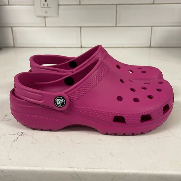 Crocs Classic Clog Purple Fuchsia Fun Rubber Shoes Unisex Adult M5 / W7