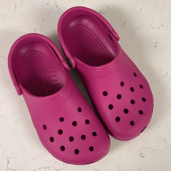 Crocs Classic Clog Purple Fuchsia Fun Rubber Shoes Unisex Adult M5 / W7
