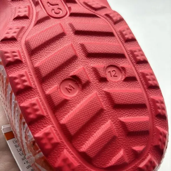 Crocs Classic Lined Candy Cane Clogs Men's Size 12 Red White Christmas Slip On