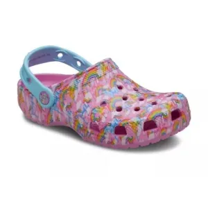 Crocs Classic Lisa Frank 208829-6SW Big Kids Pink Unicorn Comfort Clogs Size J5