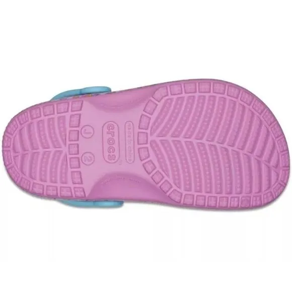 Crocs Classic Lisa Frank 208829-6SW Big Kids Pink Unicorn Comfort Clogs Size J5