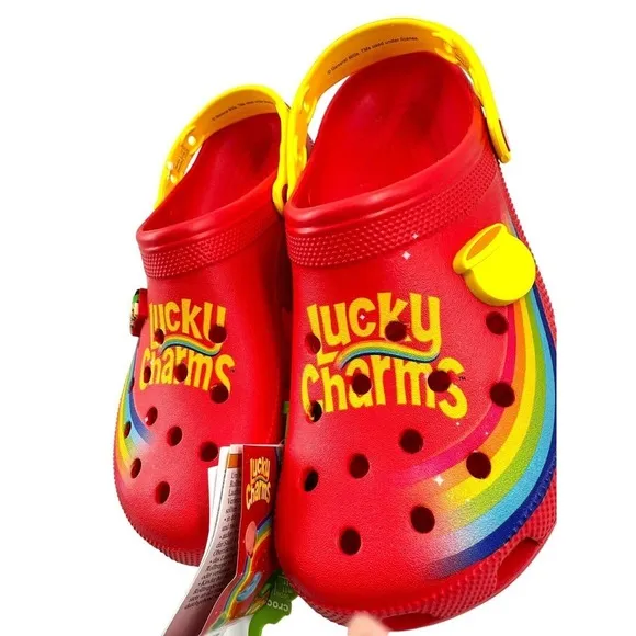Crocs Classic Lucky Charms Magically Delicious Clogs Red Mens Size 11