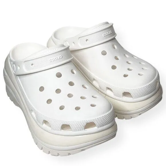 CROCS Classic Mega Crush Clogs White Size‎ 10 Women's
