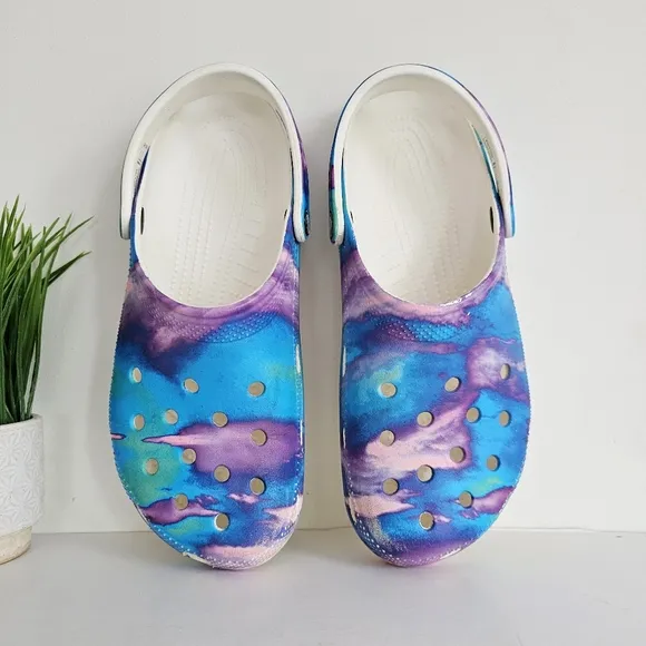Crocs Classic Out Of This World Tie-Dye Multicolored Clogs Size 10 Men 13 Women