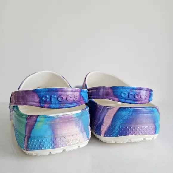 Crocs Classic Out Of This World Tie-Dye Multicolored Clogs Size 10 Men 13 Women