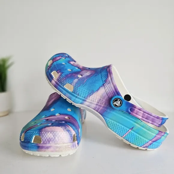 Crocs Classic Out Of This World Tie-Dye Multicolored Clogs Size 10 Men 13 Women