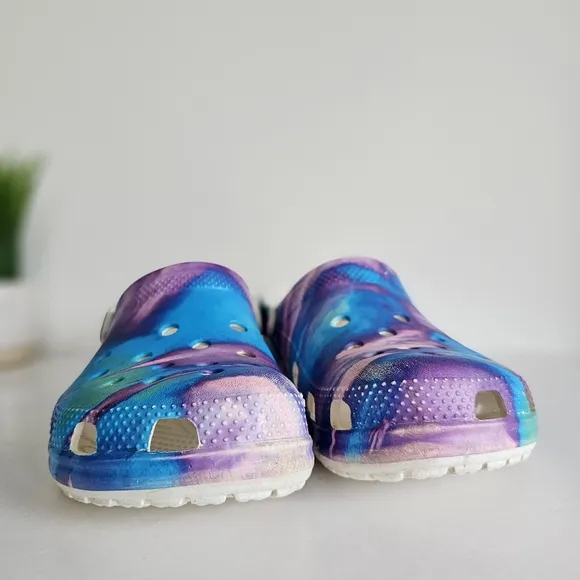 Crocs Classic Out Of This World Tie-Dye Multicolored Clogs Size 10 Men 13 Women