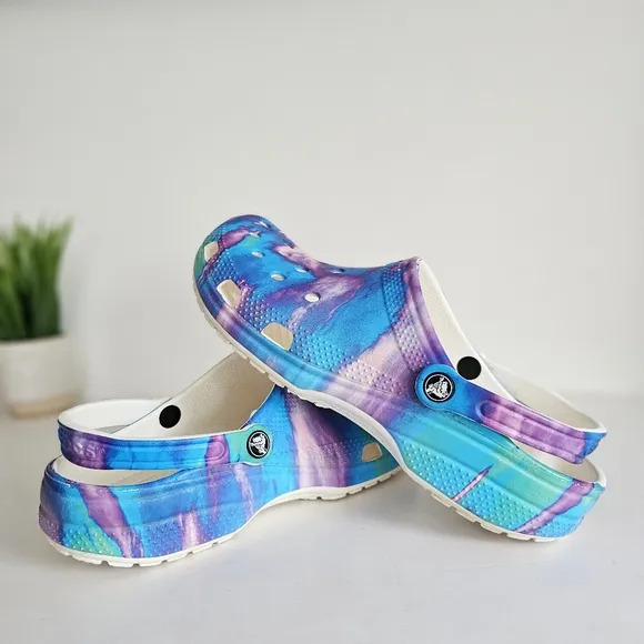 Crocs Classic Out Of This World Tie-Dye Multicolored Clogs Size 10 Men 13 Women