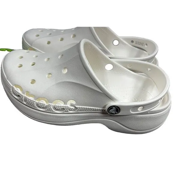 Crocs Classic Platform  Clog White Women Size‎ 10 NEW!