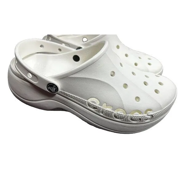 Crocs Classic Platform  Clog White Women Size‎ 10 NEW!