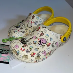 Crocs classic spring break clog Pool party beach palm flamingo shell big kids J4