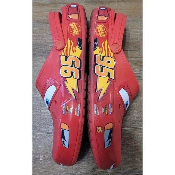 Crocs Classics Clog Lightning McQueen Disney Cars Men Size 13 205759-610 Comfort