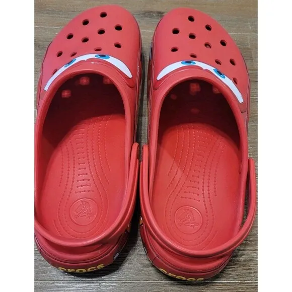 Crocs Classics Clog Lightning McQueen Disney Cars Men Size 13 205759-610 Comfort