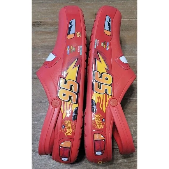 Crocs Classics Clog Lightning McQueen Disney Cars Men Size 13 205759-610 Comfort