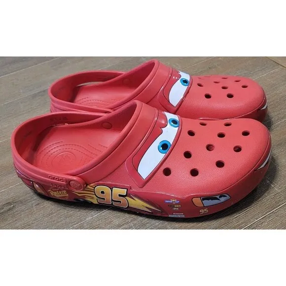 Crocs Classics Clog Lightning McQueen Disney Cars Men Size 13 205759-610 Comfort
