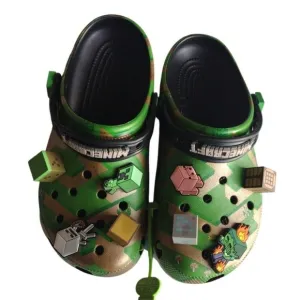 Crocs Clog Men's 6 Woman 8 Green Minecraft Elevated 208472-90H Green Gamer Comfy