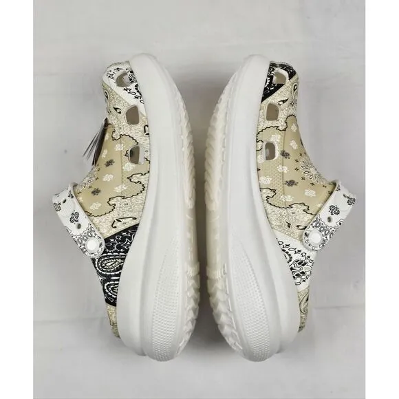 Crocs Clogs Mens 9. Classic Crush Bandana White Slip On.‎ 208119-2ZM. NEW