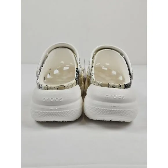 Crocs Clogs Mens 9. Classic Crush Bandana White Slip On.‎ 208119-2ZM. NEW