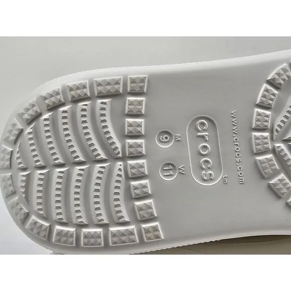Crocs Clogs Mens 9. Classic Crush Bandana White Slip On.‎ 208119-2ZM. NEW