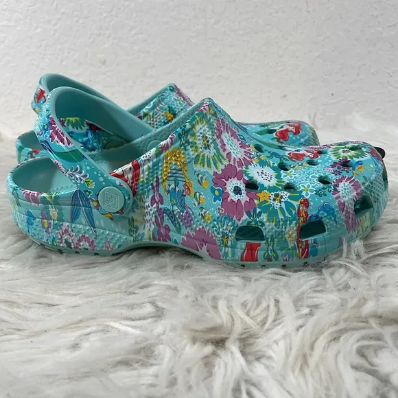 Crocs Disney Vera Bradley Shoes Little Mermaid Ariel Clog Size Kid Juniors 5 NEW