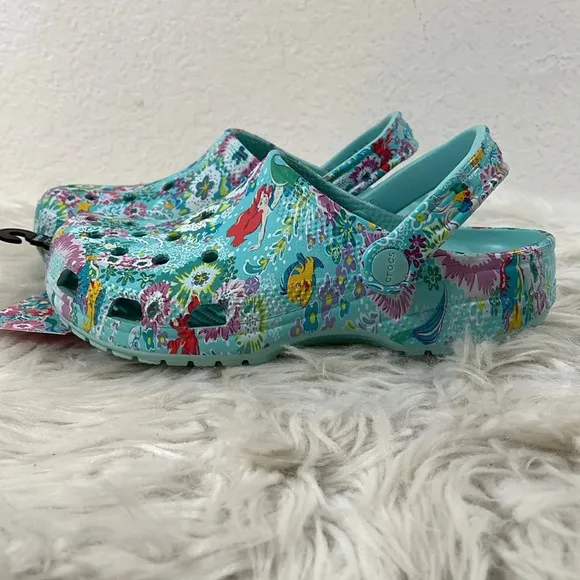 Crocs Disney Vera Bradley Shoes Little Mermaid Ariel Clog Size Kid Juniors 5 NEW