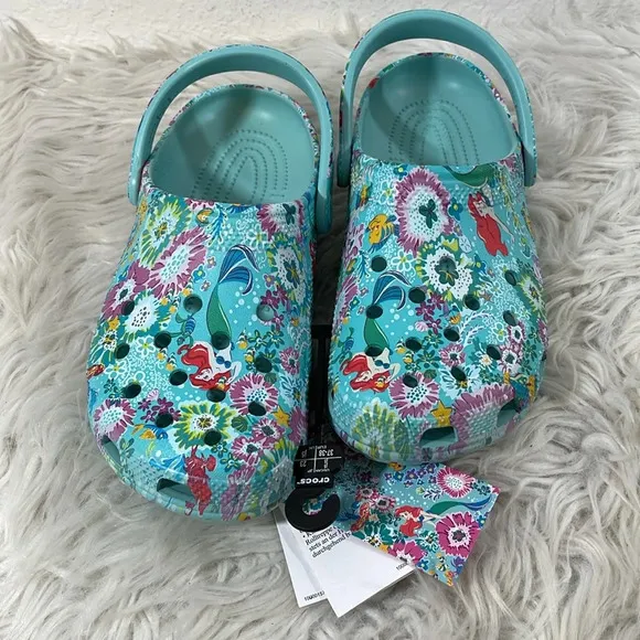 Crocs Disney Vera Bradley Shoes Little Mermaid Ariel Clog Size Kid Juniors 5 NEW