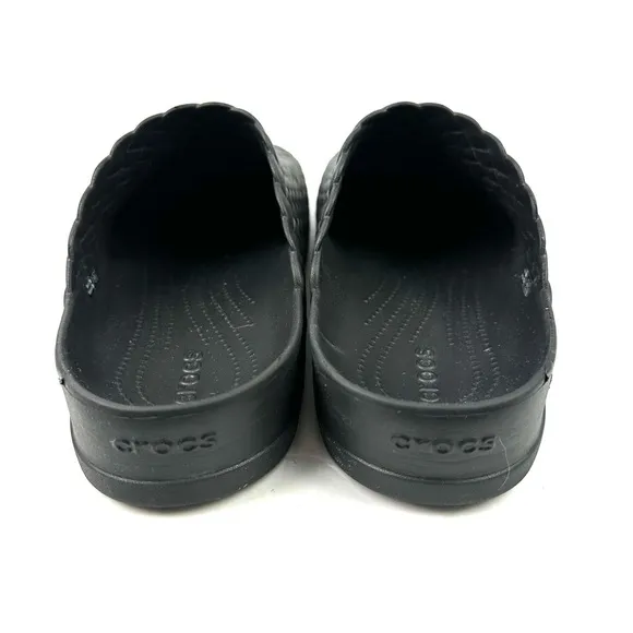 Crocs Dylan Clogs 43 Black Weave Rubber Slip On Shoes Mens 10