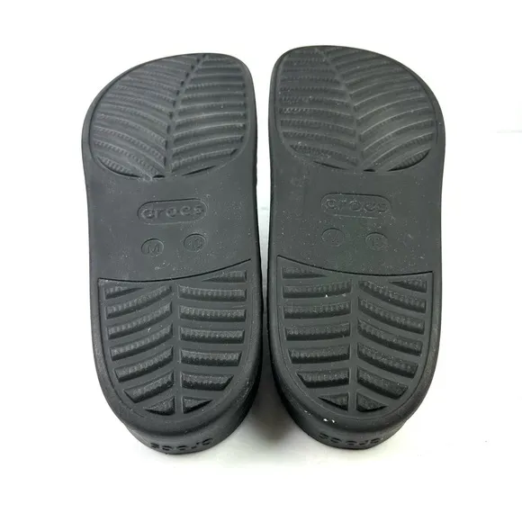 Crocs Dylan Clogs 43 Black Weave Rubber Slip On Shoes Mens 10