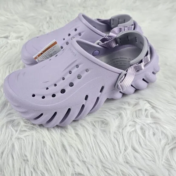 Crocs Echo Clogs Lavender Purple Women's Size 7 Men’s Size 5 New 207937-530