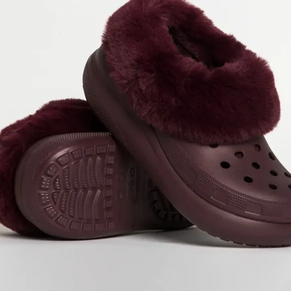 Crocs Furever Crush Lined Platform Clogs Dark Cherry Size M-10/W-12 Unisex