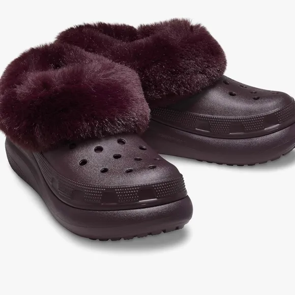 Crocs Furever Crush Lined Platform Clogs Dark Cherry Size M-10/W-12 Unisex