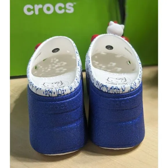 CROCS Hello Kitty White Siren Clogs 50th Anniversary Collection W11/M9 NIB