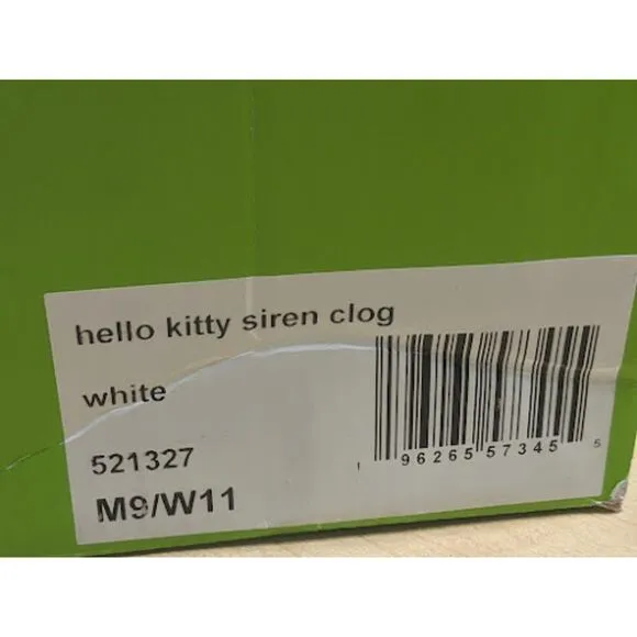 CROCS Hello Kitty White Siren Clogs 50th Anniversary Collection W11/M9 NIB