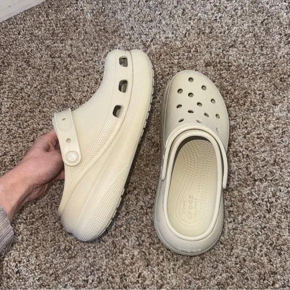 Crocs High Heels Platform Women's 9 / Men's 7 Crush ClogBone Color