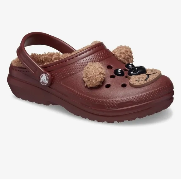 Crocs | I Am Fur-Lined Brown Bear Clogs  | Toddler/Little Kids Size: 4
