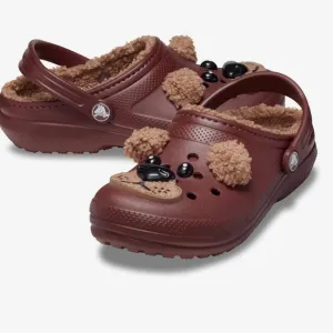 Crocs | I Am Fur-Lined Brown Bear Clogs  | Toddler/Little Kids Size: 4