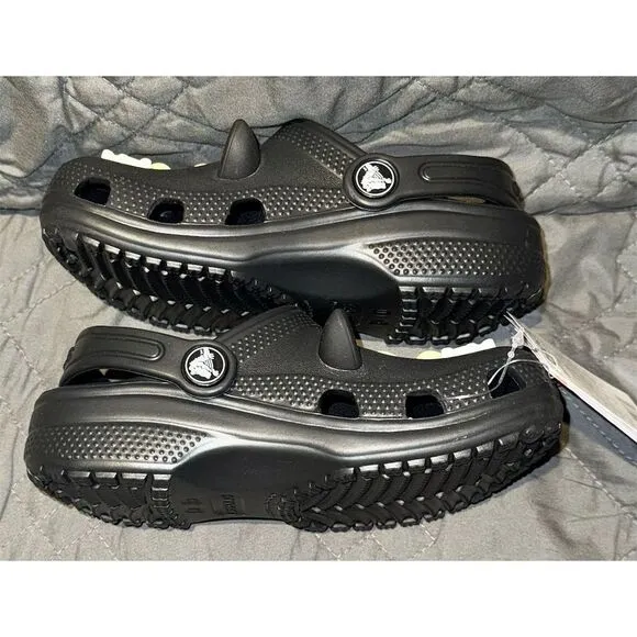 Crocs Kids C11 Black Cat Glow in the Dark Classic Clogs Casual Shoes