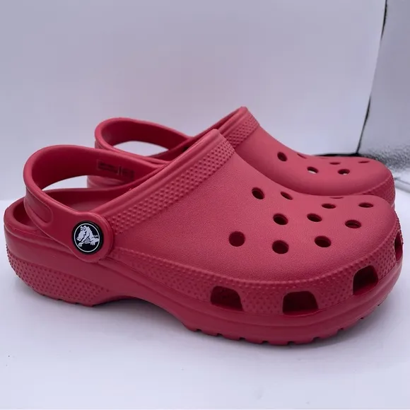 Crocs kids classic red clogs with slingback strap Size J1