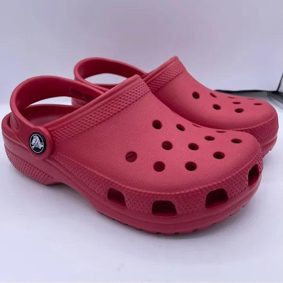 Crocs kids classic red clogs with slingback strap Size J1