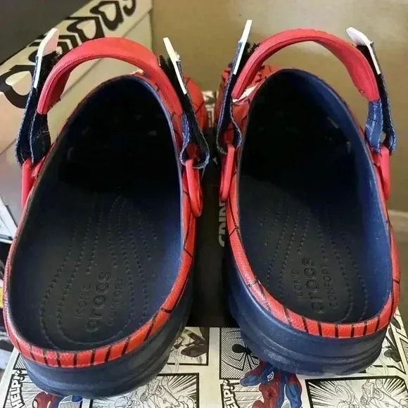 Crocs Marvel Team Spider Man All Terrain Mens Clogs‎ Sandals Blue Red US M11 W13