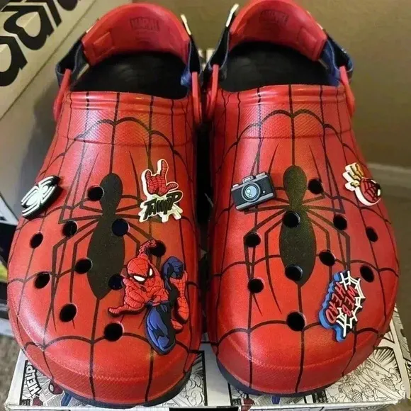 Crocs Marvel Team Spider Man All Terrain Mens Clogs‎ Sandals Blue Red US M11 W13
