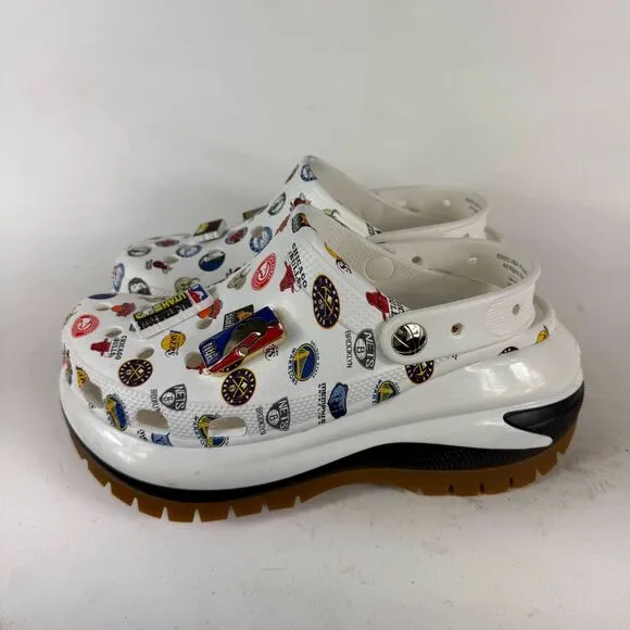 Crocs Mega Crush NBA All-Star Clogs Women's 8 White Classic Comfort Shoes