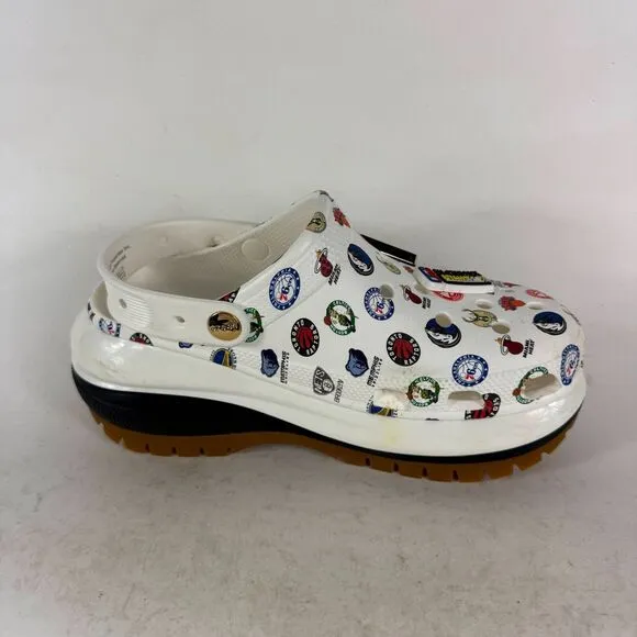 Crocs Mega Crush NBA All-Star Clogs Women's 8 White Classic Comfort Shoes