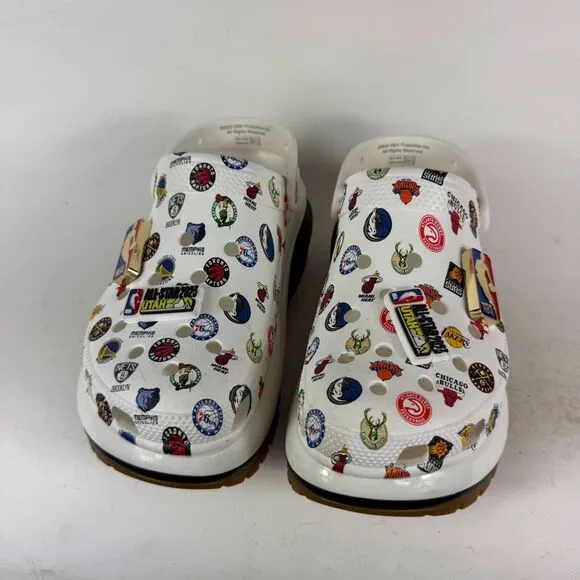 Crocs Mega Crush NBA All-Star Clogs Women's 8 White Classic Comfort Shoes