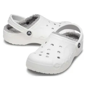 Crocs Mens Baya Lined Clogs/Slip Ons | Color: White/Grey | NEW/NWT!!🩶🩶