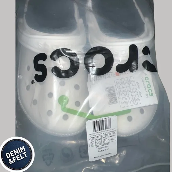 Crocs Mens Baya Lined Clogs/Slip Ons | Color: White/Grey | NEW/NWT!!🩶🩶