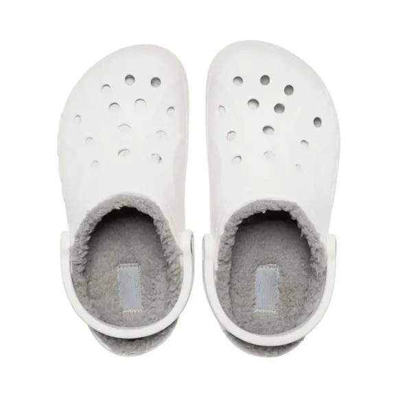 Crocs Mens Baya Lined Clogs/Slip Ons | Color: White/Grey | NEW/NWT!!🩶🩶